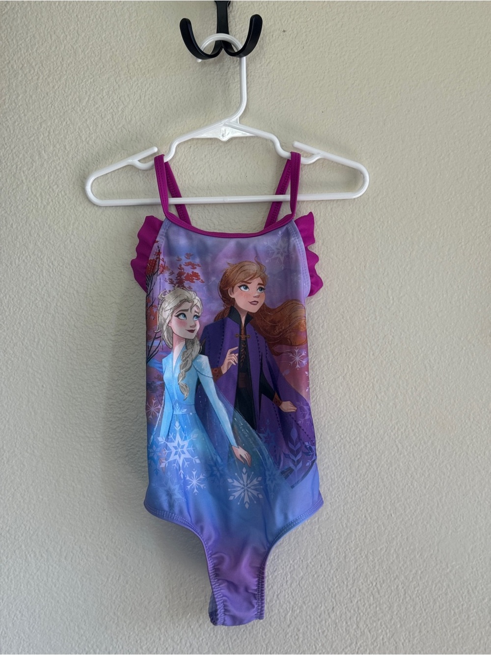 Disney Purple and Pink Frozen Anna & Elsa Girls One-Piece